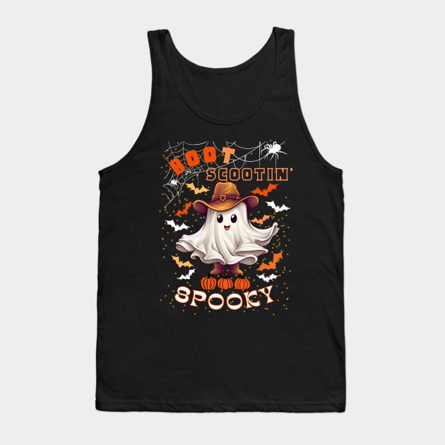 Boot Scootin Spooky | Ghost Cowboy Tank Top by RusticWildflowers